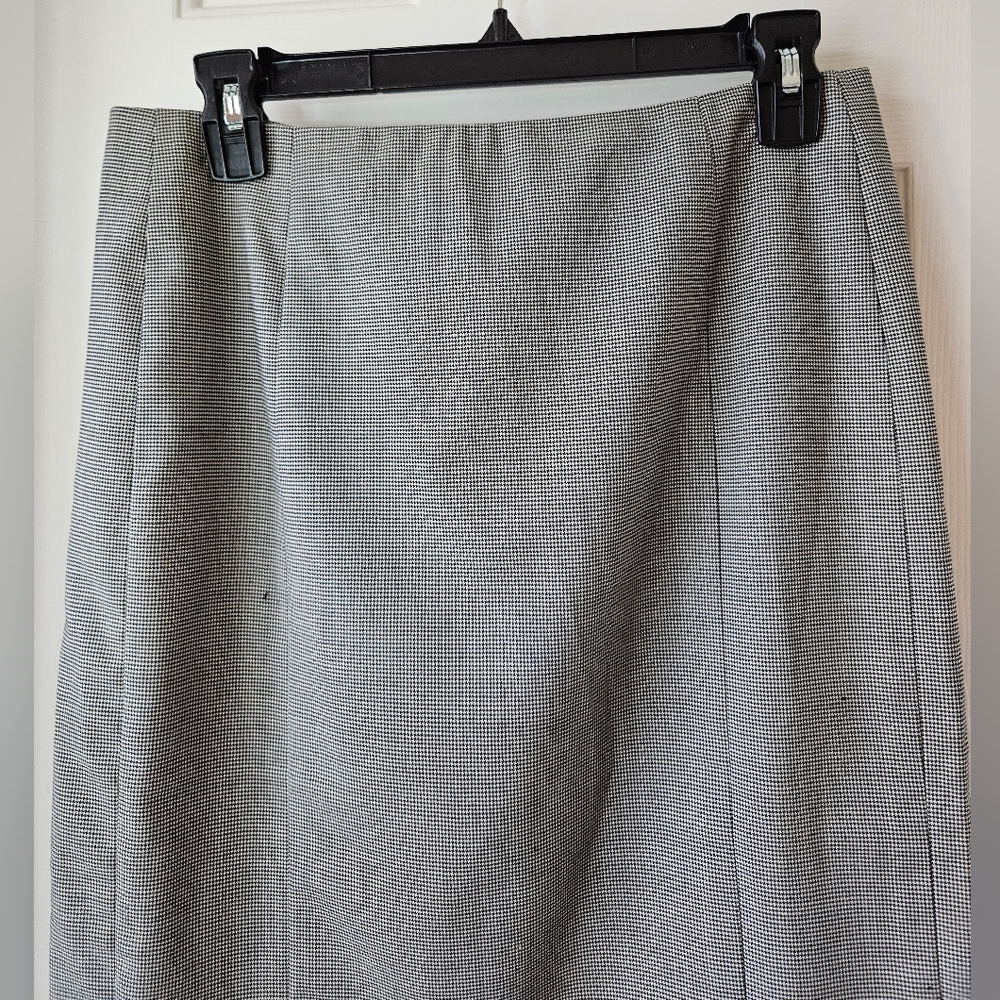Akris Punto Micro Houndstooth Pencil Skirt Black White Size 6 - Picture 5 of 8